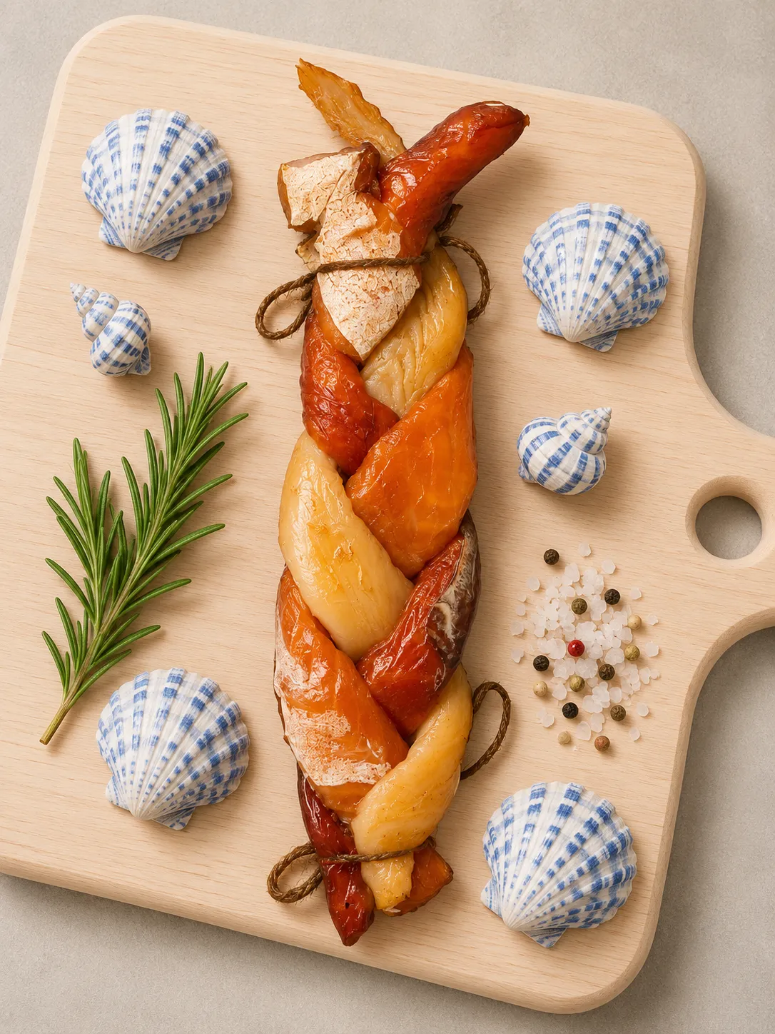 Рыбная косичка из лососевых (некра, палтус, форель), ~0,3 кг